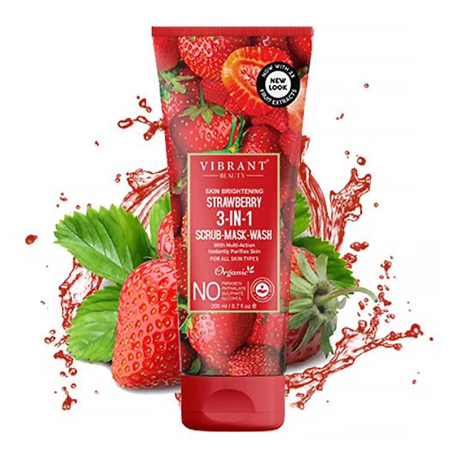 Vibrant Beauty Strawberry 3 in 1 Face Wash Deep Pore Cleansing 