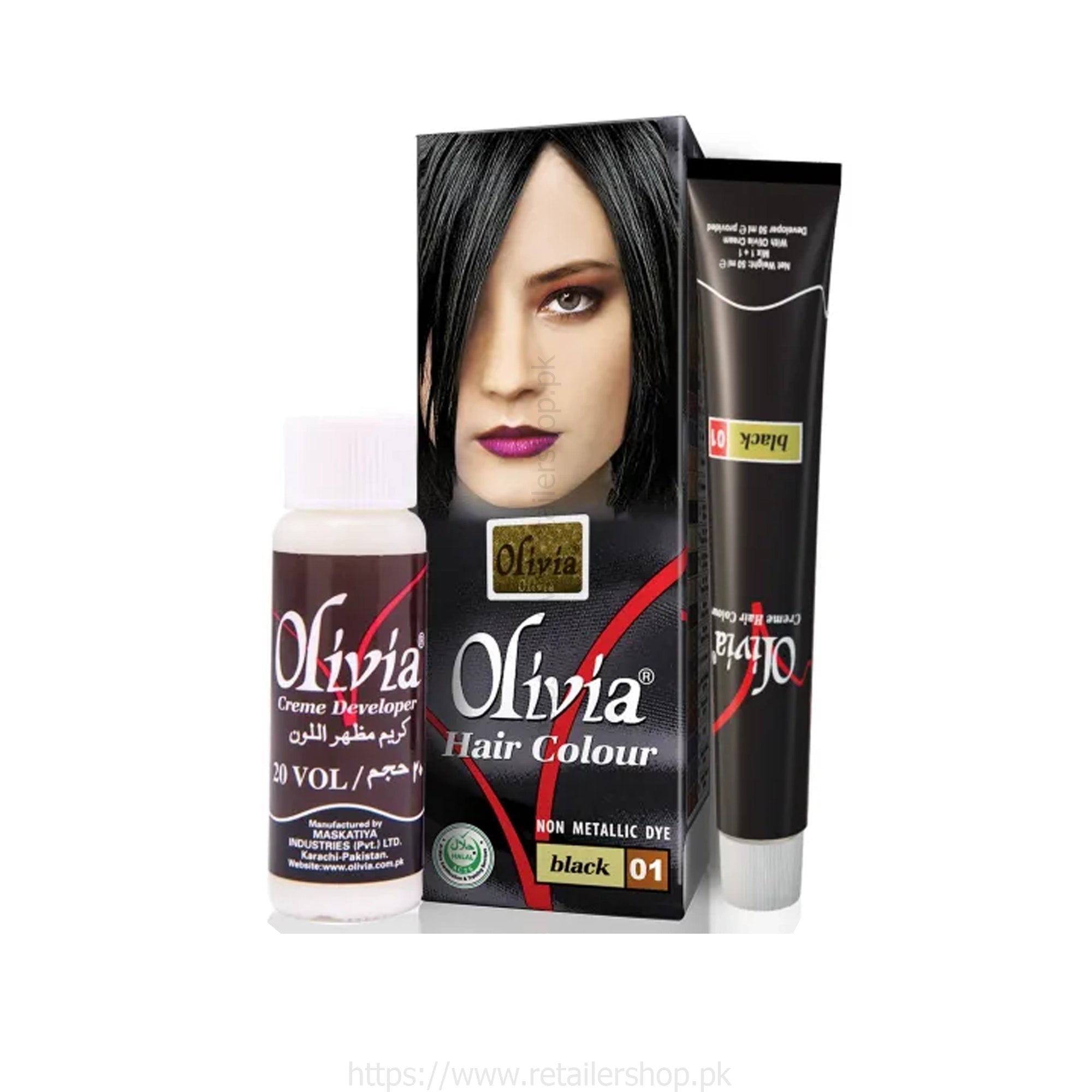 Olivia Hair Color 01 Black - Retailershop | Online Shopping Center